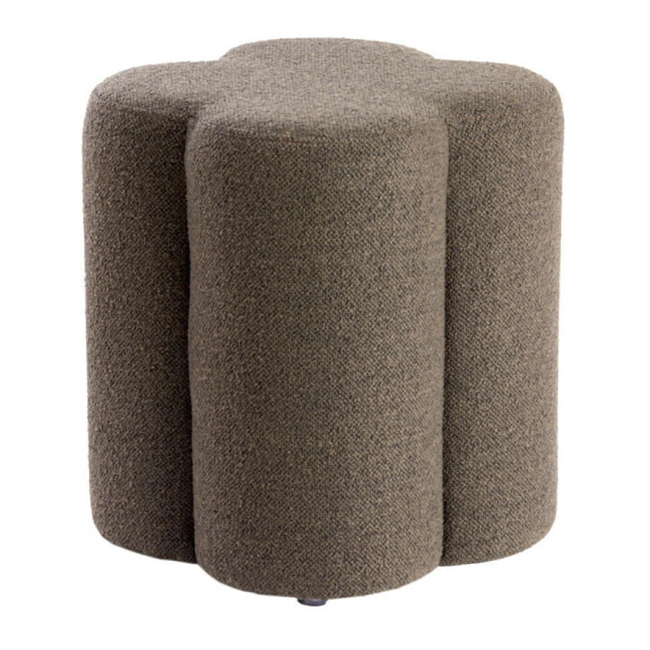 Light & Living Poef 'Nalani' Bouclé, kleur Donkerbruin afbeelding 1