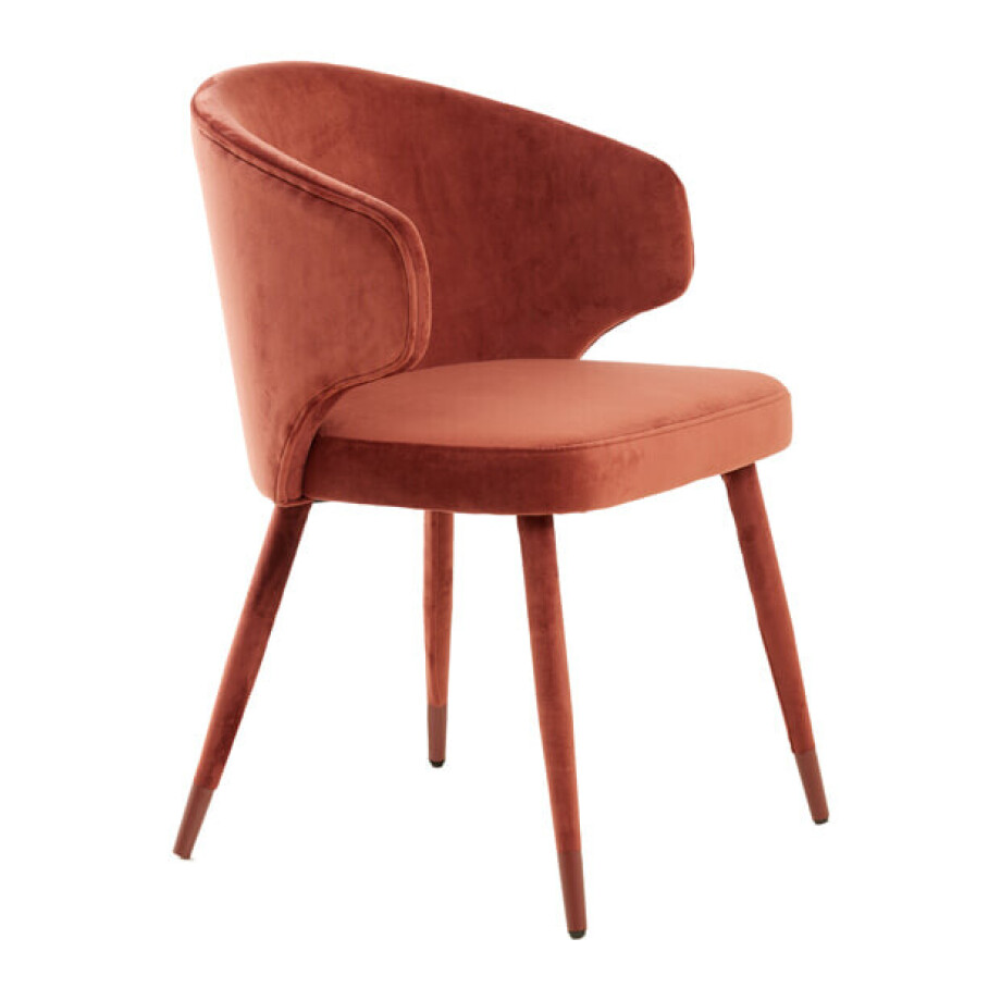 Light & Living Eetkamerstoel 'Kosaka' Velvet, kleur Bordeaux afbeelding 1