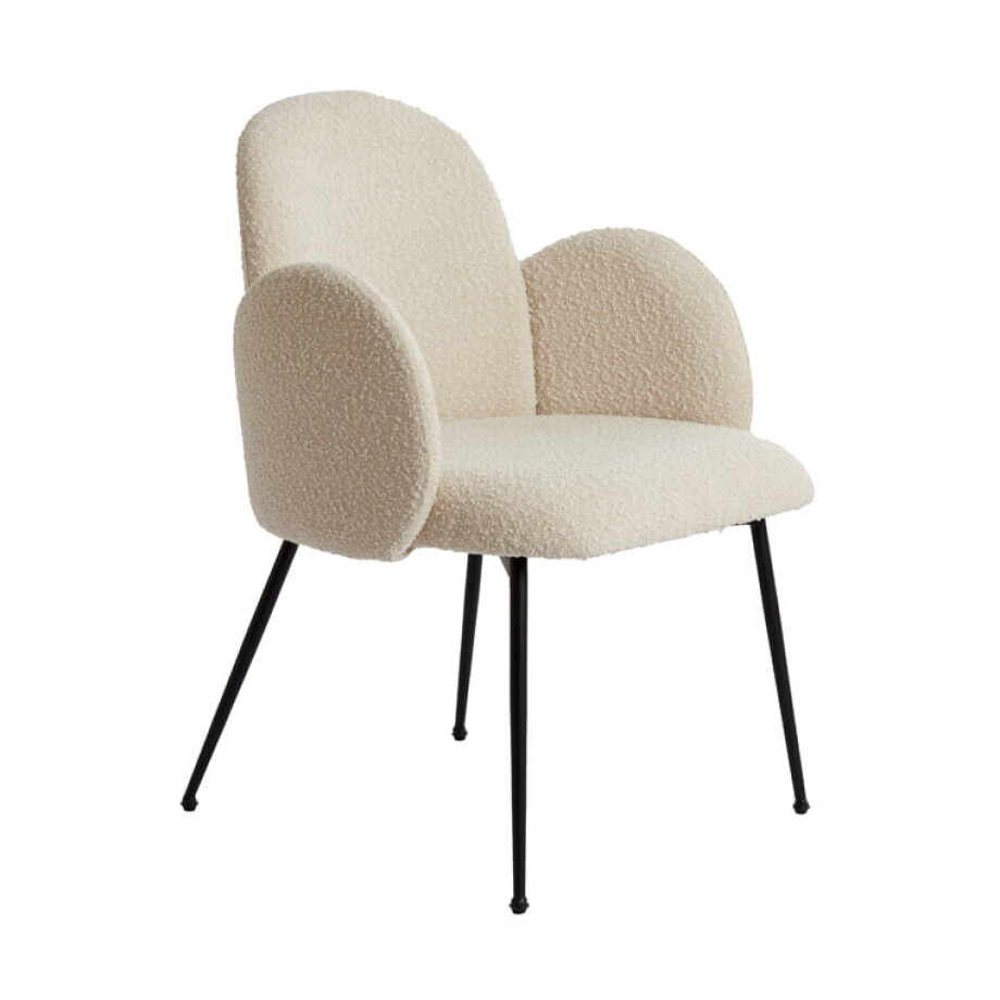 Light & Living Eetkamerstoel 'Chiba' Bouclé, kleur Crème afbeelding 1