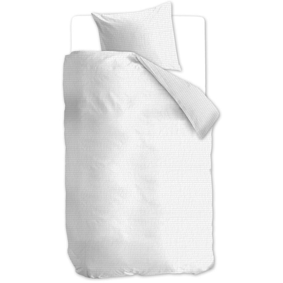 Beddinghouse Wave dekbedovertrek - Effen - Eenpersoons - 140x200/220 - Wit afbeelding 1