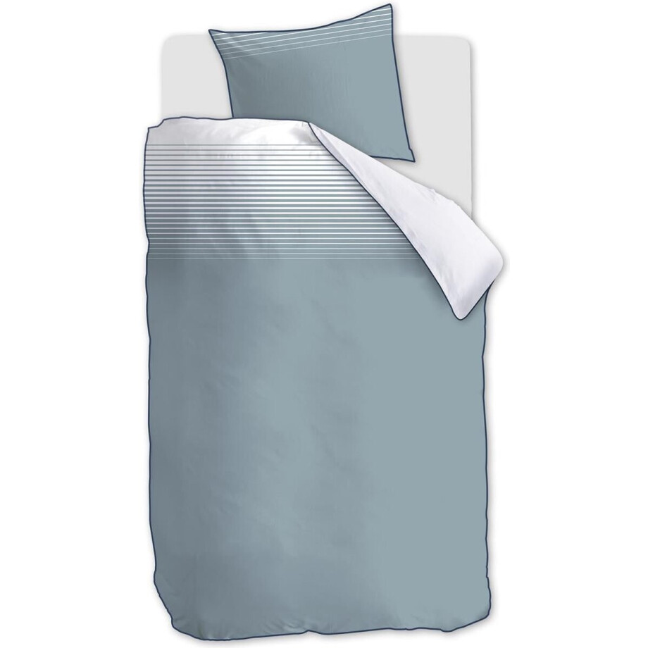 Silvana Elena dekbedovertrek - Effen - Eenpersoons - 140x200/220 - Blauw Grijs Silvana Elena dekbedovertrek - Effen - Eenpersoons - 140x200/220 - Blauw Grijs afbeelding 1
