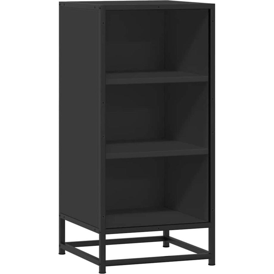 vidaXL - Dressoir - 35,5x35x76 - cm - bewerkt - hout - en - metaal - zwart vidaXL - Dressoir - 35,5x35x76 - cm - bewerkt - hout - en - metaal - zwart afbeelding 1