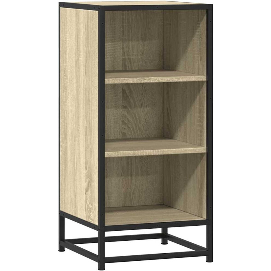 vidaXL - Dressoir - 35,5x35x76 - cm - bewerkt - hout - en - metaal - sonoma - eikenkleur afbeelding 1