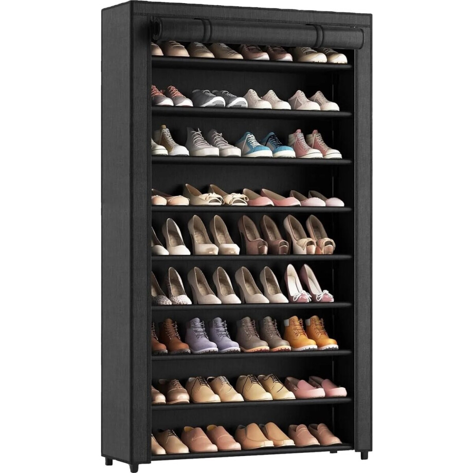 Brixy Schoenenrek XXL - 9-Laags Schoenenkast - Tot 54 Paar Schoenen - 160x100x28cm - Zwart afbeelding 1