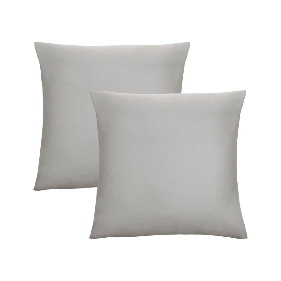 Biberna Fijne jersey kussenhoes (Grijs, 80x80) Biberna Fijne jersey kussenhoes (Grijs, 80x80) afbeelding 1