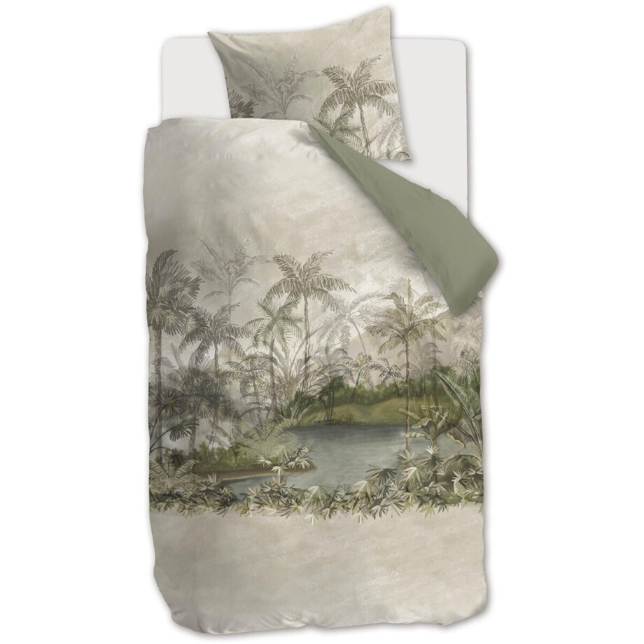 Rivièra Maison - Oasia dekbedovertrek - Eenpersoons - 140x200/220 cm - Zand afbeelding 1