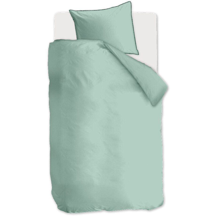 Auping Forest green percale Dekbedovertrek - Eenpersoons 140 x 220 cm - Biologisch katoen - Groen afbeelding 1