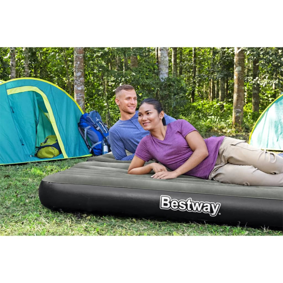 Bestway Luchtbed 3-in-1 opblaasbaar 188x99x25 cm zwart en grijs afbeelding 1