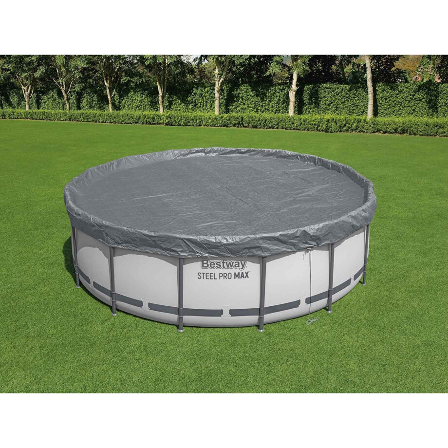 Bestway Zwembadcover Ø4,57 m Rond Polyester Grijs afbeelding 1
