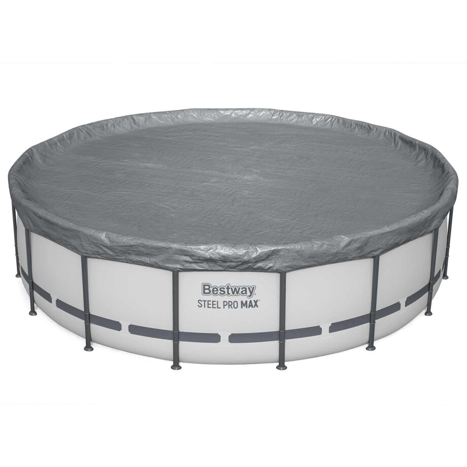 Bestway Zwembadcover Ø6,71 m Rond Polyester Grijs afbeelding 1