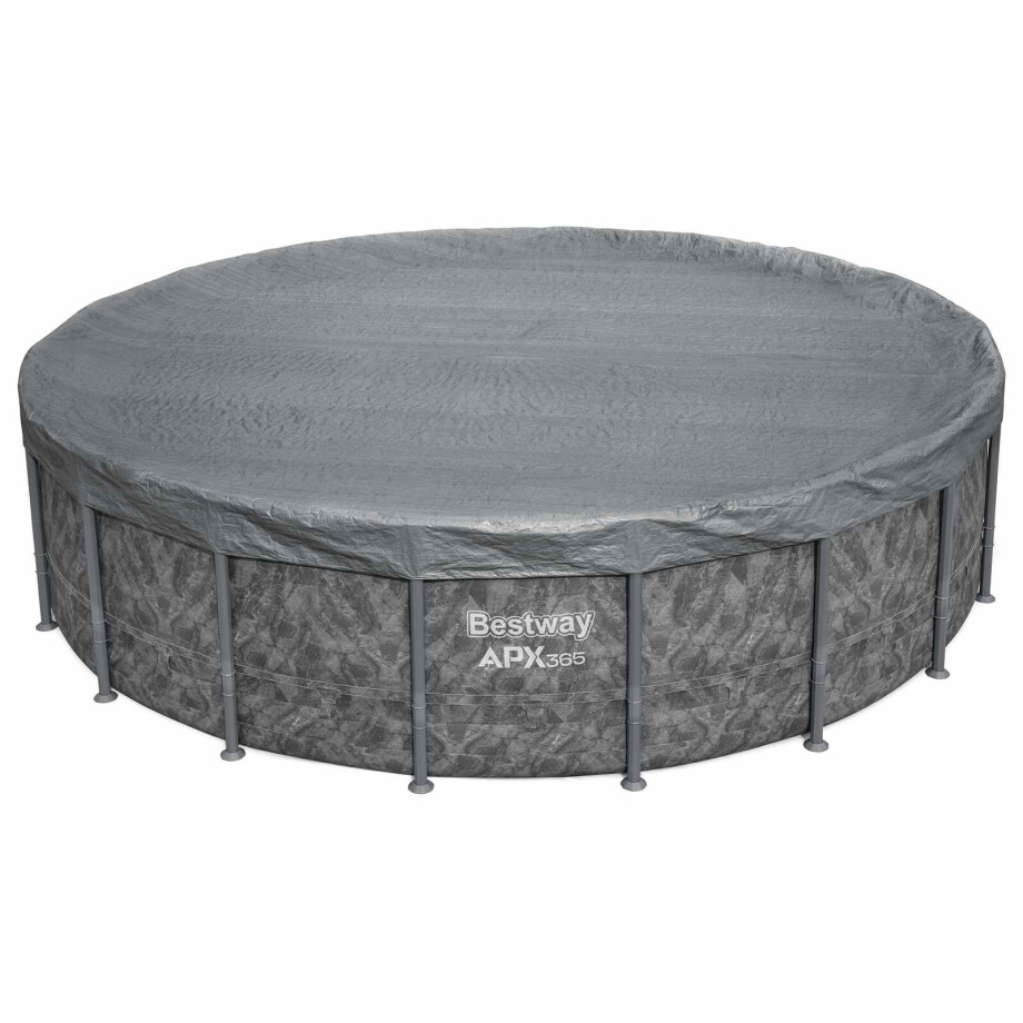 Bestway Zwembadcover Ø5,49 m Rond Polyester Grijs Bestway Zwembadcover Ø5,49 m Rond Polyester Grijs afbeelding 1