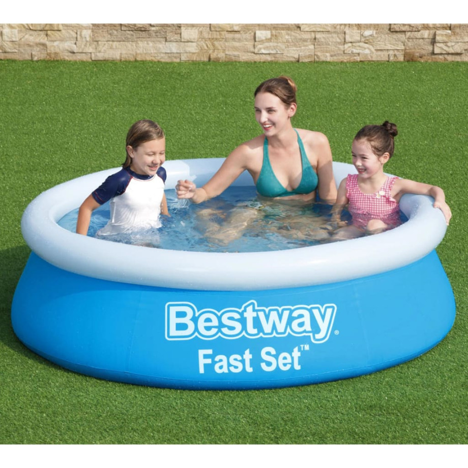 Bestway Zwembad Fast Set opblaasbaar rond 183x51 cm blauw afbeelding 