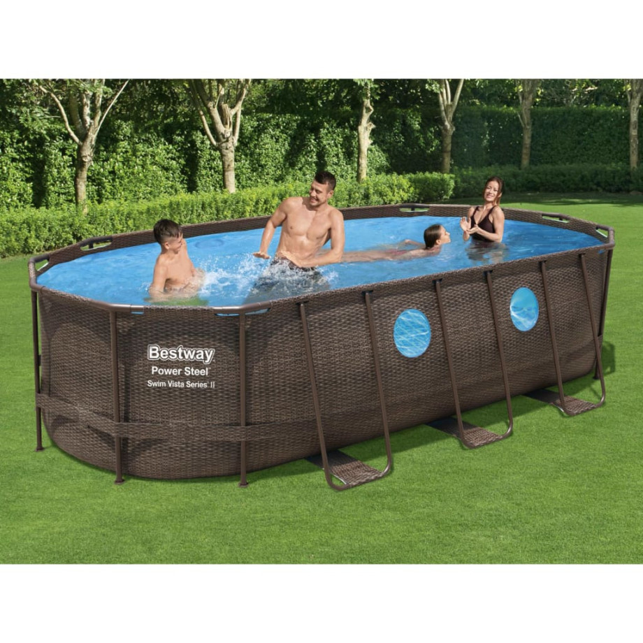 Bestway Zwembadset Power Steel Swim Vista Series 549x274x122 cm afbeelding 