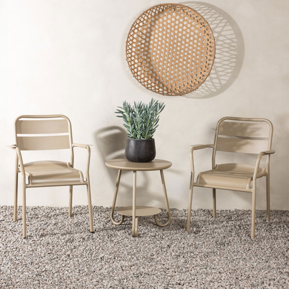 Nohr Loungeset 'Tandra' Met 2 stoelen en tafel, kleur Beige afbeelding 1