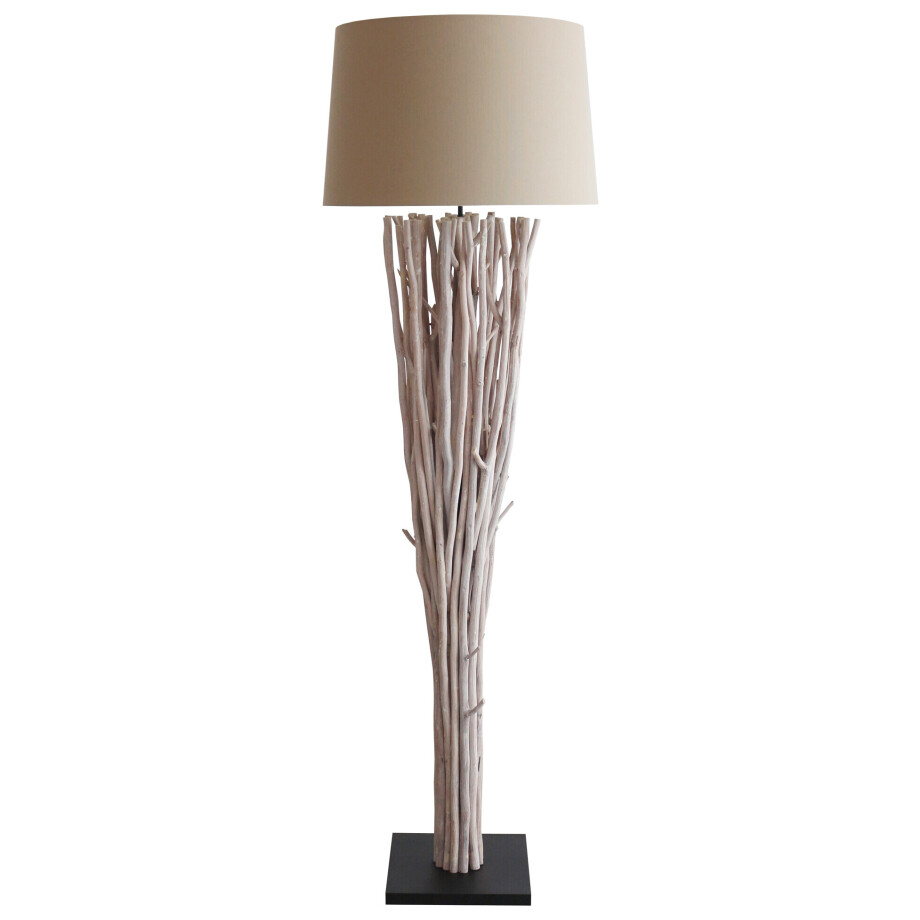 Artistiq Vloerlamp 'Rhoderick' Drijfhout, kleur Wit afbeelding 1
