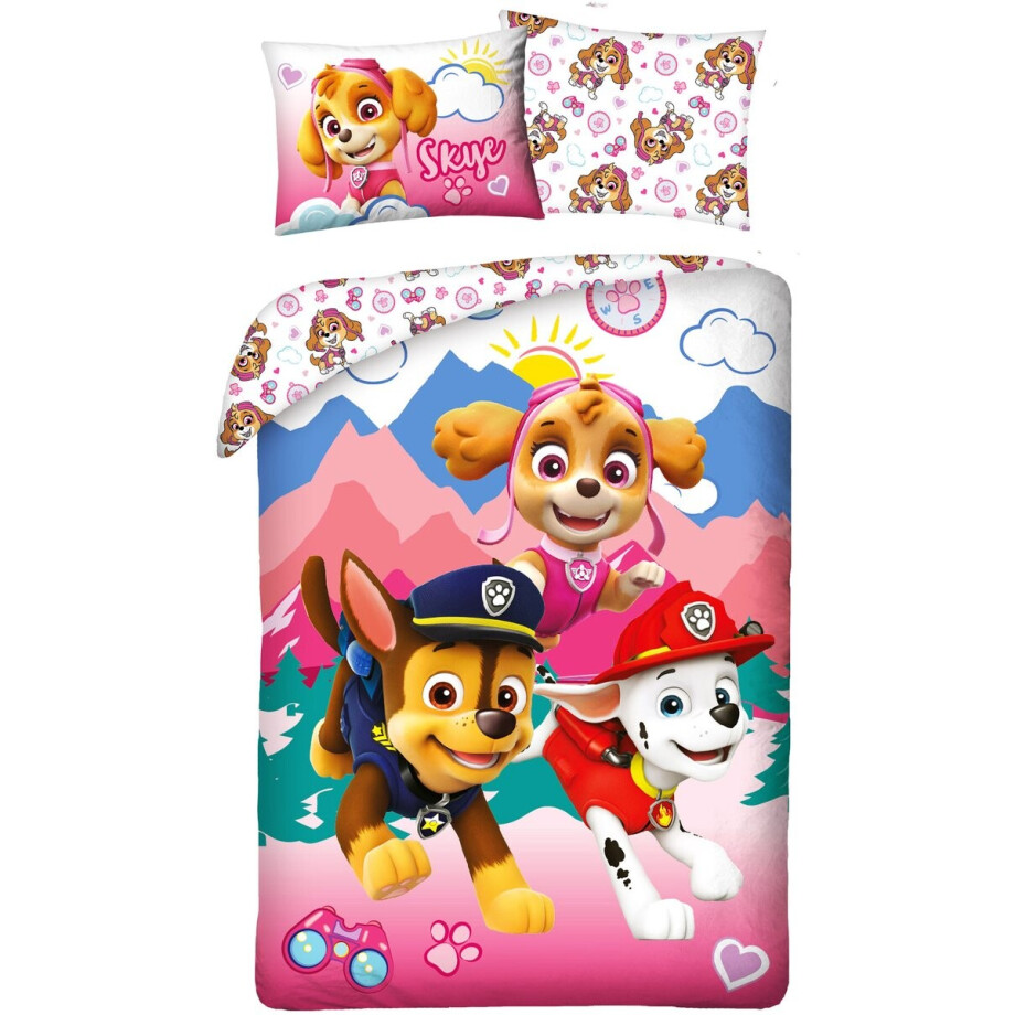 Paw Patrol dekbedovertrek Mountains 140 x 200 cm - 70 x 90 cm afbeelding 1