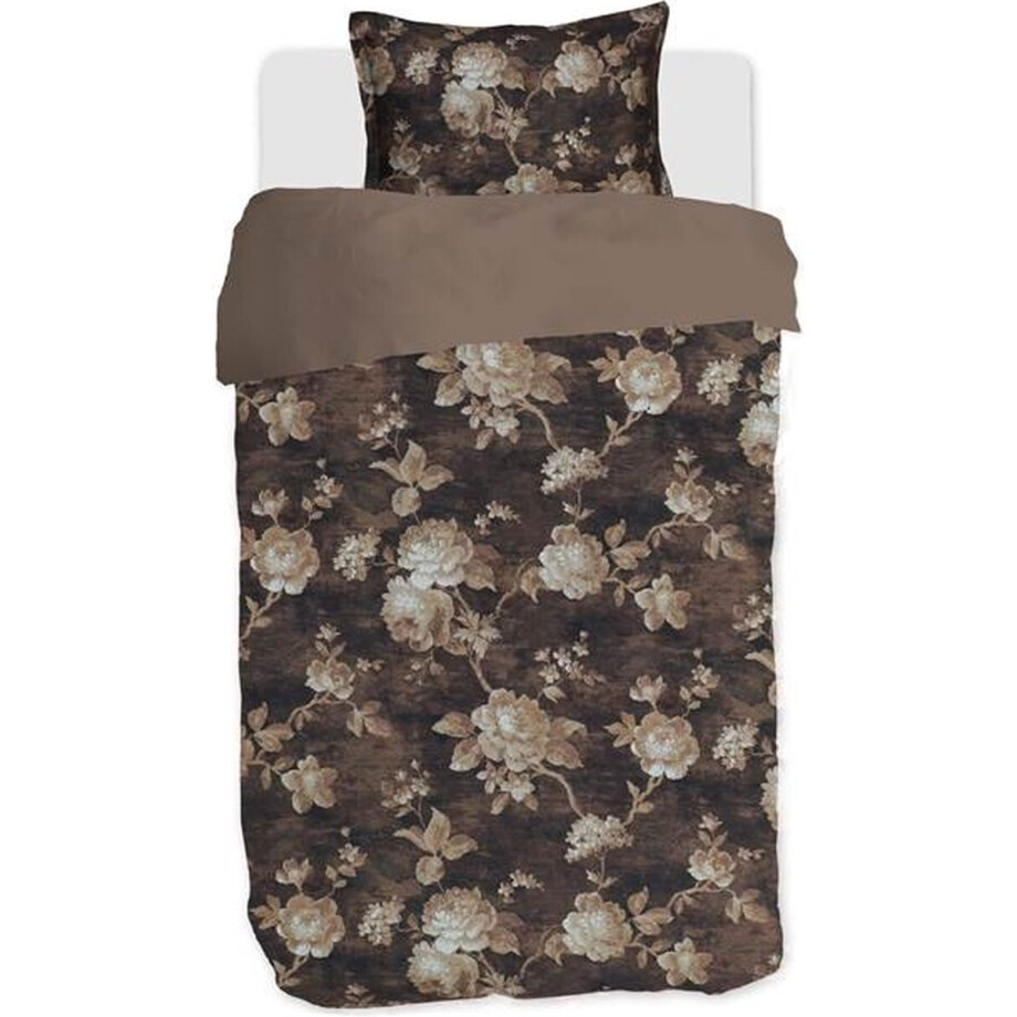 M.M Linen Desdemona Dekbedovertrek - Eenpersoons - 140x200/220 cm - Bruin afbeelding 1
