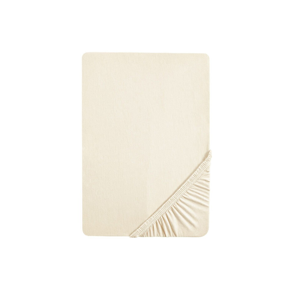 Biberna Jersey hoeslaken (Naturel, 140-160 x 200 cm) afbeelding 1