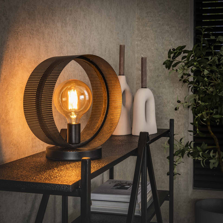 LifestyleFurn Tafellamp 'Dalvin' Charcoal finish, 1-lamps afbeelding 1