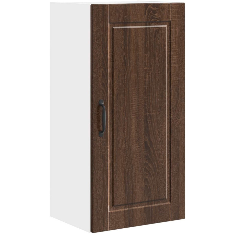 vidaXL - Wandkast - PORTO - Bruin - Eiken - 40 - x - 31 - x - 80 - cm - Bewerkt - hout afbeelding 1