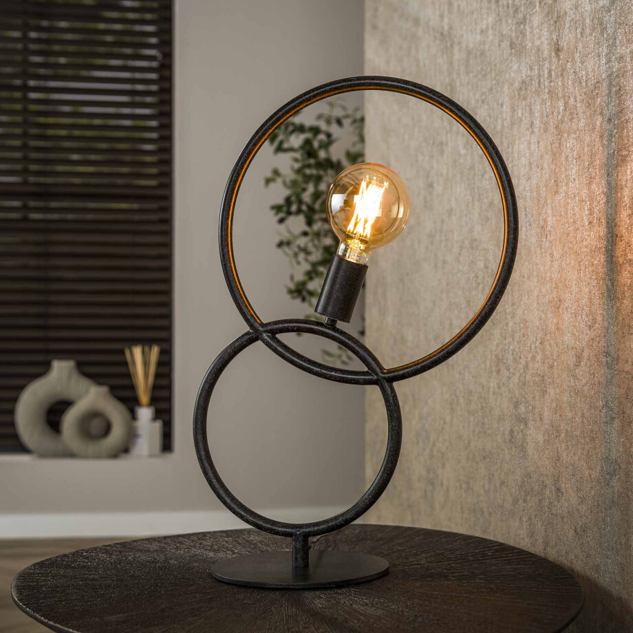 LifestyleFurn Tafellamp 'Davion' 1-lamps, Artic Black finish afbeelding 1