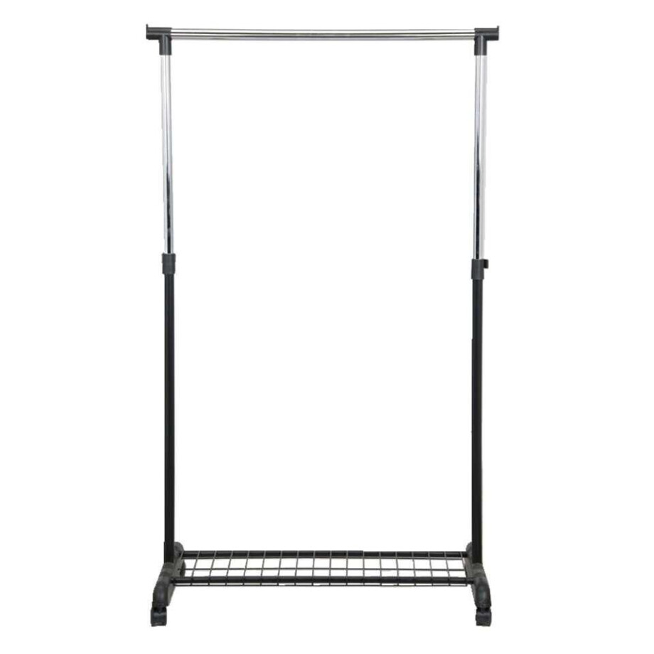 Leen Bakker - Kledingrek Op Wieltjes - /chroom - Enkel Rek - Metaal - Zwart - 43x83x168 Cm Leen Bakker - Kledingrek Op Wieltjes - /chroom - Enkel Rek - Metaal - Zwart - 43x83x168 Cm afbeelding 1