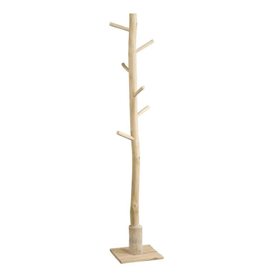 Leen Bakker - Staande Kapstok Lisa - Naturel - Teakhout - Beige - B180 Cm afbeelding 1