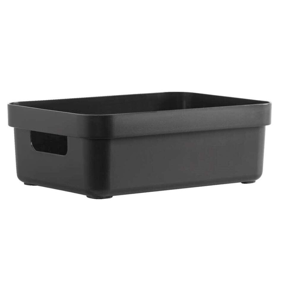 Leen Bakker - Sigma Home Box 9 Liter - 35,2x25,3x12,2 Cm - Polypropyleen/Kunststof - Zwart - 25.3x35.2x12.2 Cm afbeelding 1