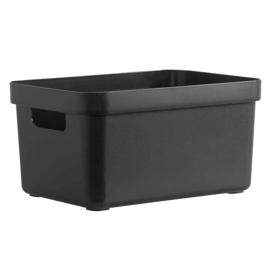 Leen Bakker - Sigma Home Box 13 Liter - 35,2x25,3x18,3 Cm - Kunststof/Polypropyleen - Zwart - 25.3x35.2x18.3 Cm afbeelding 1