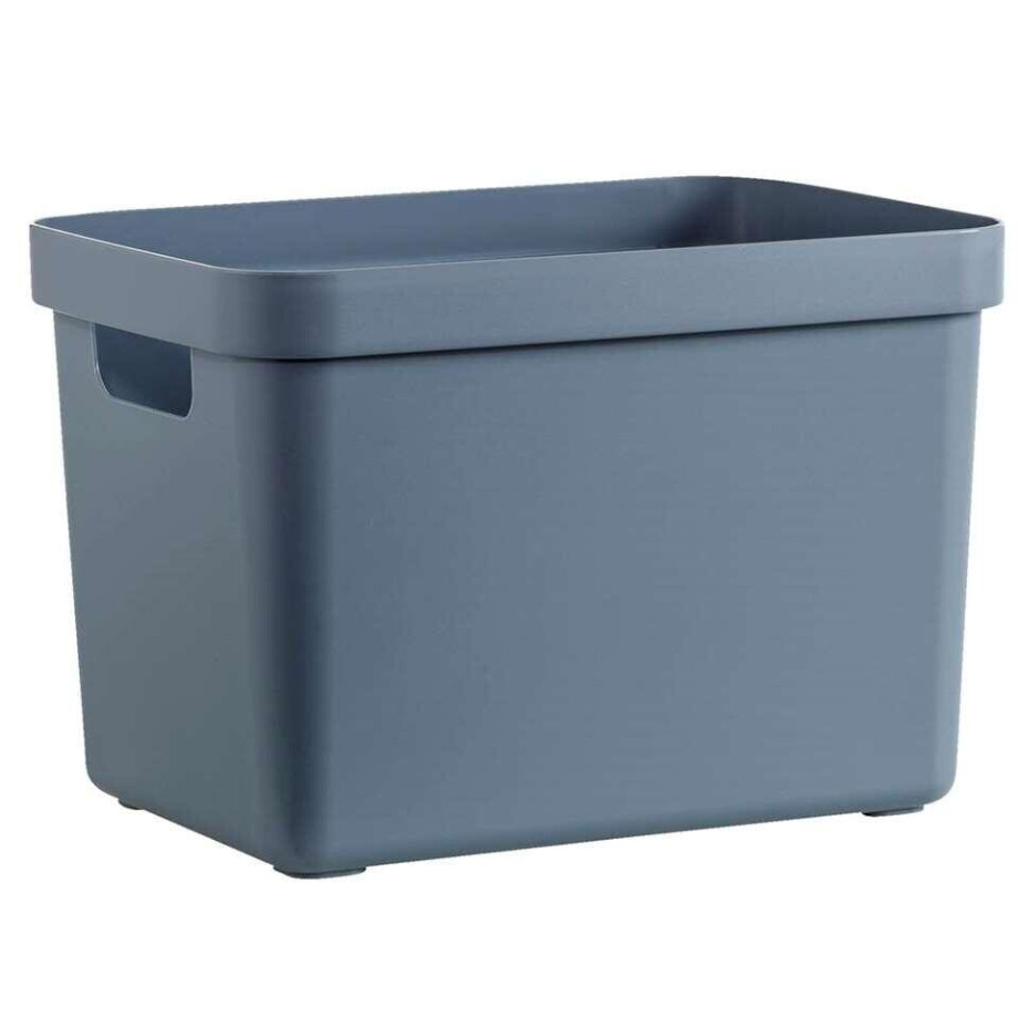 Leen Bakker - Sigma Home Box 18 Liter - Donker - 35,2x25,3x24,3 Cm - Polypropyleen/Kunststof - Blauw - 25.3x35.2x24.3 Cm afbeelding 1