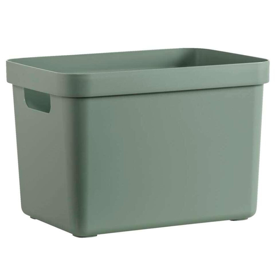 Leen Bakker - Sigma Home Box 18 Liter - Donker - 35,2x25,3x24,3 Cm - Polypropyleen/Kunststof - Groen - 25.3x35.2x24.3 Cm afbeelding 1
