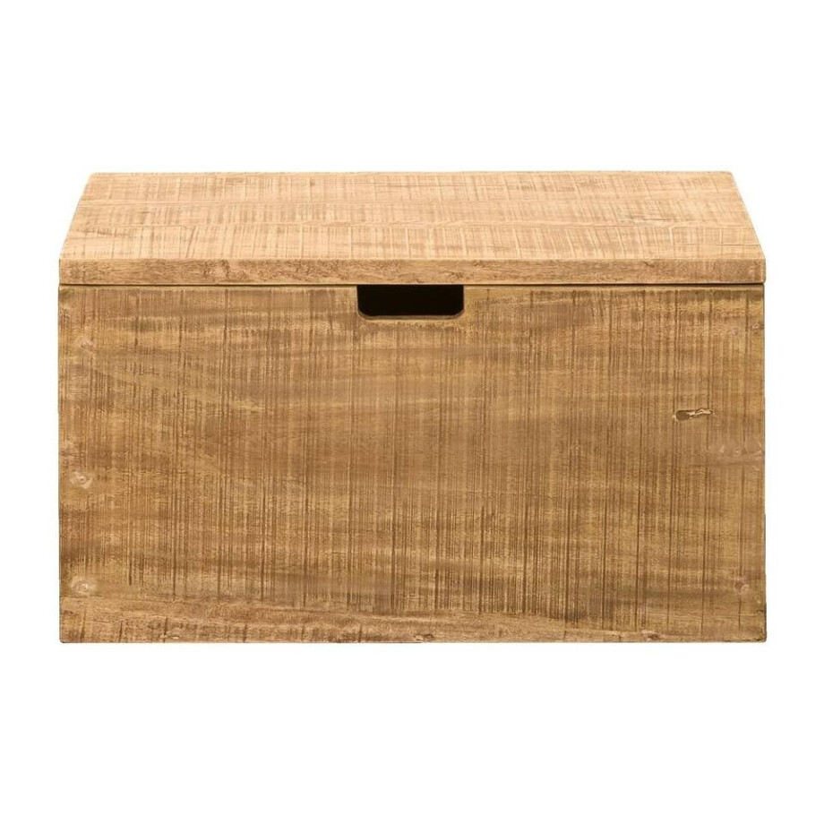 Leen Bakker - Opbergkist Ronald - Naturel - 37x67x37 Cm - Hout - Bruin Leen Bakker - Opbergkist Ronald - Naturel - 37x67x37 Cm - Hout - Bruin afbeelding 1