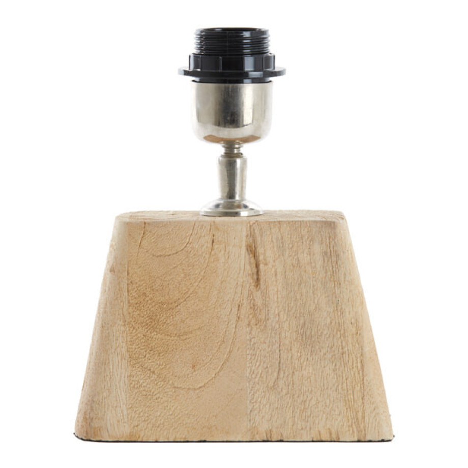 Light & Living Tafellamp 'Kardan' Hout, 19cm hoog, kleur Naturel (excl. kap) afbeelding 1