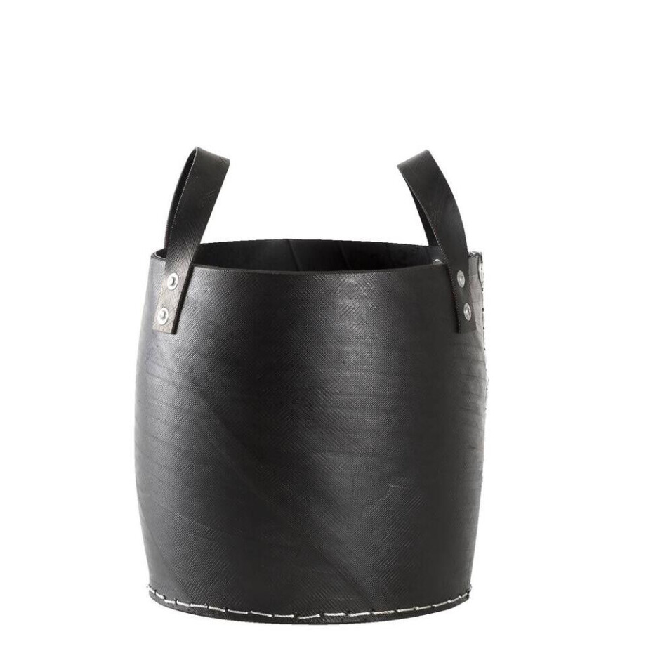 2e Halve Prijs Leen Bakker - Mand Ruben - 30xØ30 Cm - Rubber - Zwart afbeelding 1