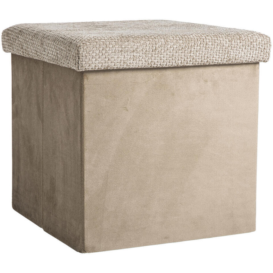 2e Halve Prijs Leen Bakker - Opbergbox Opvouwbaar - 38x38x38 Cm - Polyester/MDF - Bruin afbeelding 1