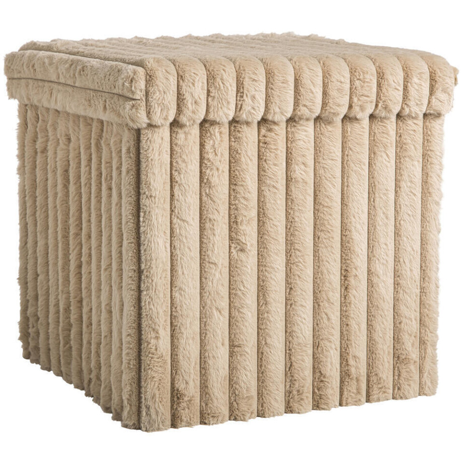 2e Halve Prijs Leen Bakker - Opbergbox Opvouwbaar - Fluffy - 38x38x38 Cm - Polyester/MDF - Taupe 2e Halve Prijs Leen Bakker - Opbergbox Opvouwbaar - Fluffy - 38x38x38 Cm - Polyester/MDF - Taupe afbeelding 1