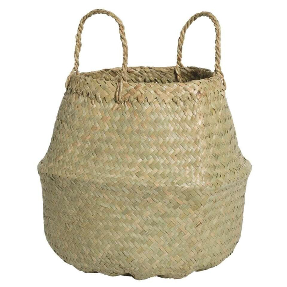 Leen Bakker - Thaise Mand Yuan - Naturel - 37xØ30 Cm - Zeegras - Beige afbeelding 1