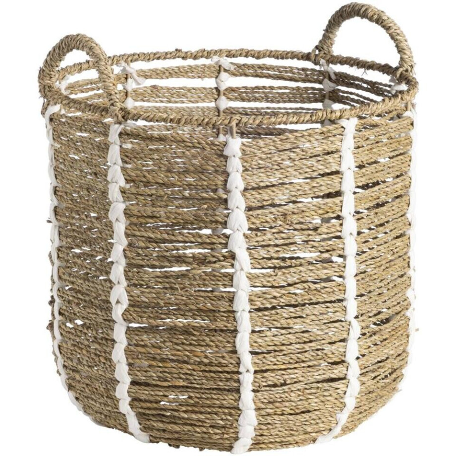 Leen Bakker - Mand Indy - Off-white - 36xØ39 Cm - Zeegras - Crème afbeelding 1