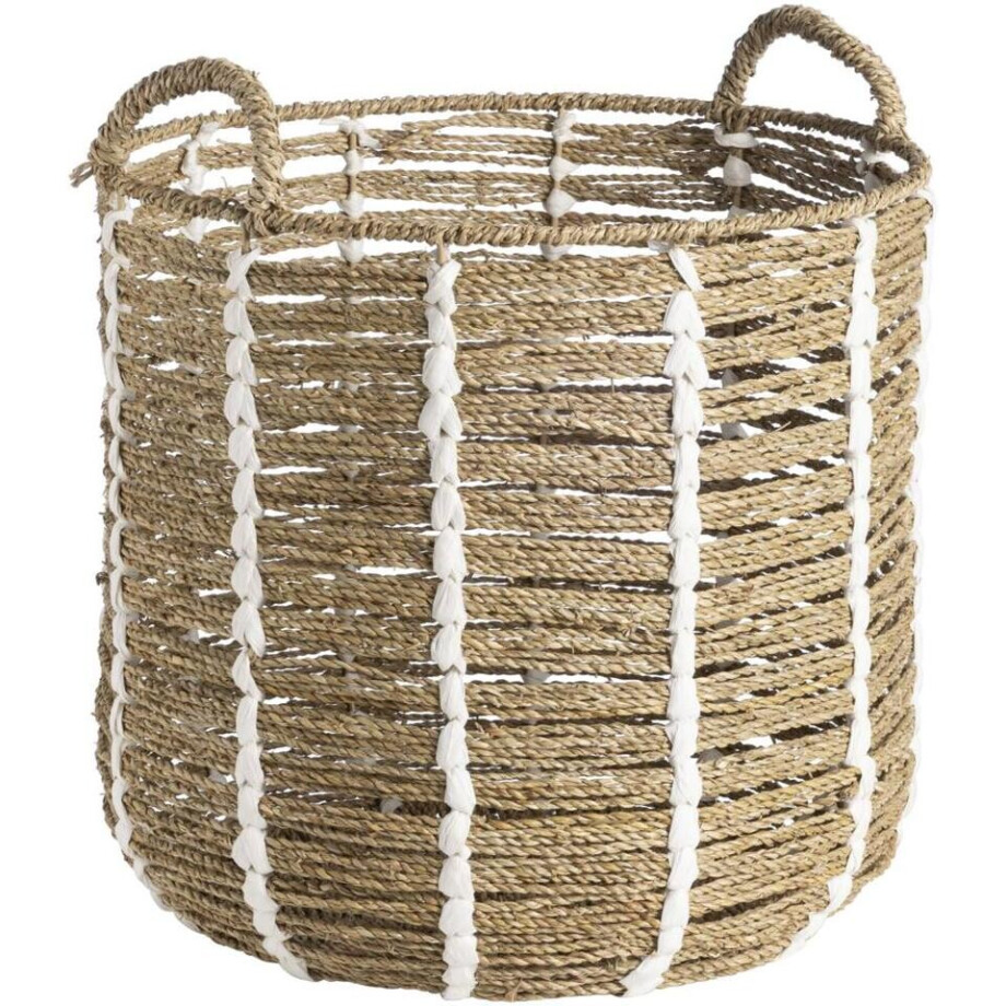 Leen Bakker - Mand Indy - Off-white - 41xØ43 Cm - Zeegras - Crème Leen Bakker - Mand Indy - Off-white - 41xØ43 Cm - Zeegras - Crème afbeelding 1