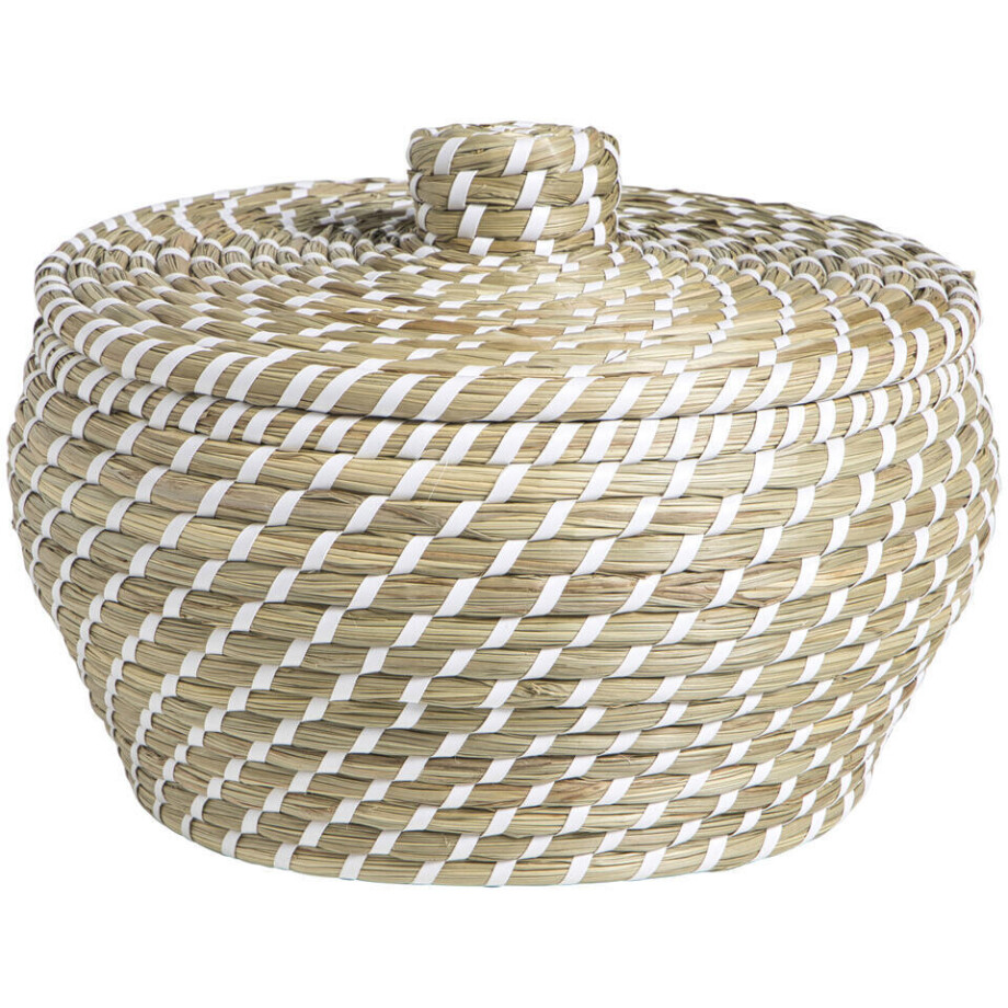 Leen Bakker - Mand Noa - Naturel - 20xØ27xØ22 Cm - Zeegras - Crème afbeelding 1