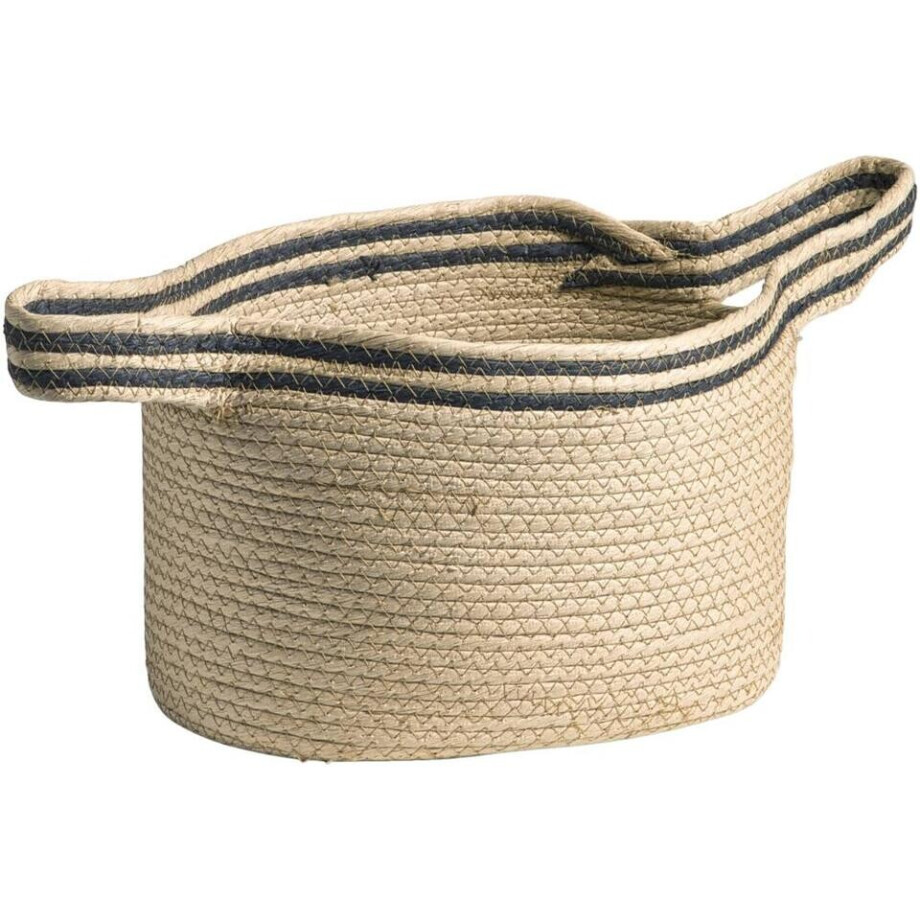 Leen Bakker - Mand Mila - Écru - 32x29x25 Cm - Papier - Zwart#Beige - 37x40x26 Cm afbeelding 1