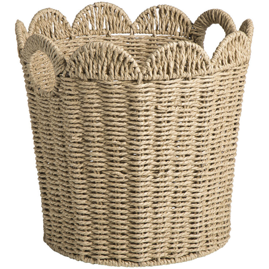 2e Halve Prijs Leen Bakker - Mand Moda Naturel - 34xØ28 Cm - Papier - Crème 2e Halve Prijs Leen Bakker - Mand Moda Naturel - 34xØ28 Cm - Papier - Crème afbeelding 1