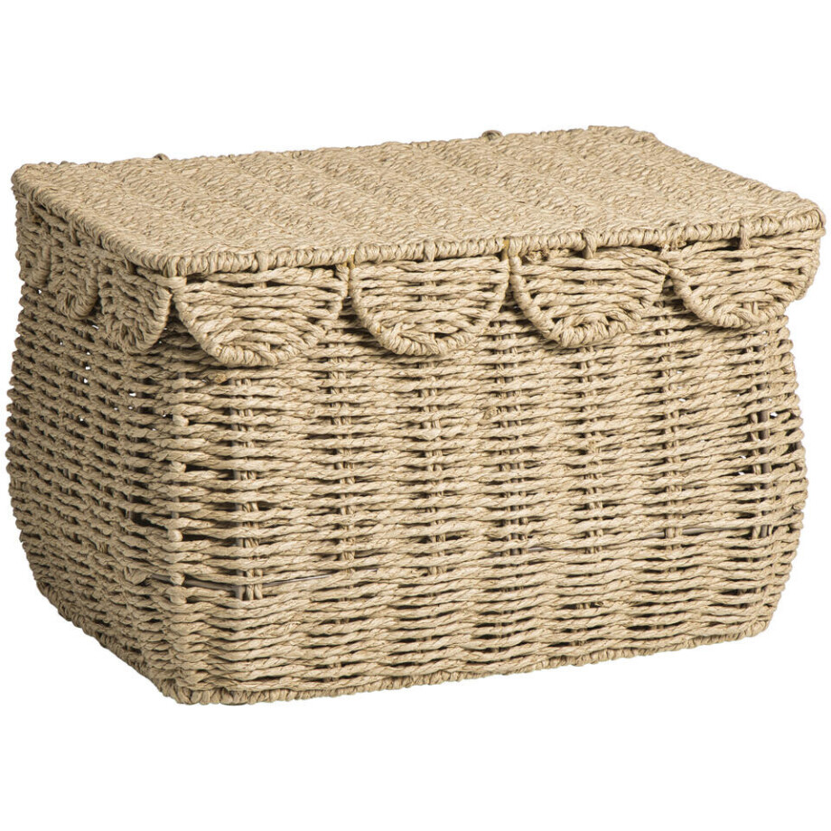 Leen Bakker - Mand Moda - Bruin - 27x37x23 Cm - Papier - Crème Leen Bakker - Mand Moda - Bruin - 27x37x23 Cm - Papier - Crème afbeelding 1