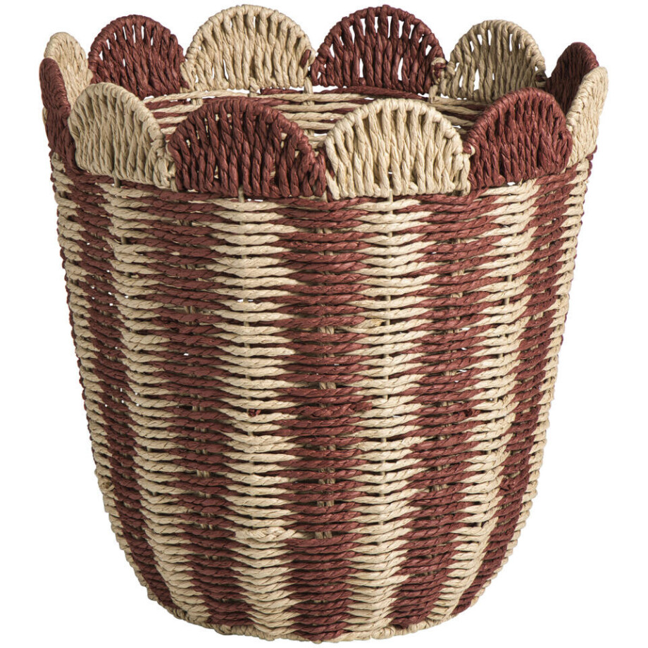 Leen Bakker - Mand Fes - Multikleur - 34,5xØ35 Cm - Metaal/Papier - Rood#Bruin - H34.5 Cm Leen Bakker - Mand Fes - Multikleur - 34,5xØ35 Cm - Metaal/Papier - Rood#Bruin - H34.5 Cm afbeelding 1