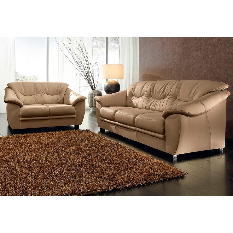 sit&more Zithoek Top Savona NatuurLEER (2-delig), bestaand uit elk een 2- en 3-zitsbank, binnenvering afbeelding 1