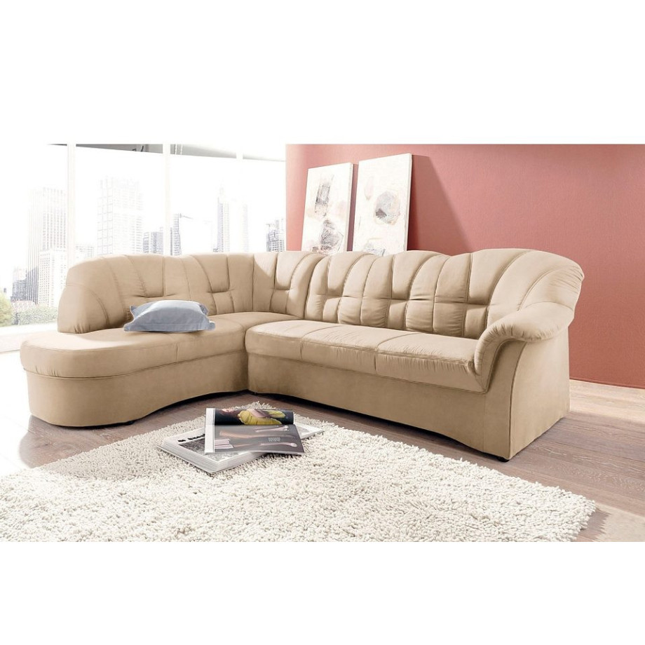 DOMO collection Hoekbank Papenburg, tijdloze rugsteppingen, elegante armleuning, L-vorm afbeelding 1