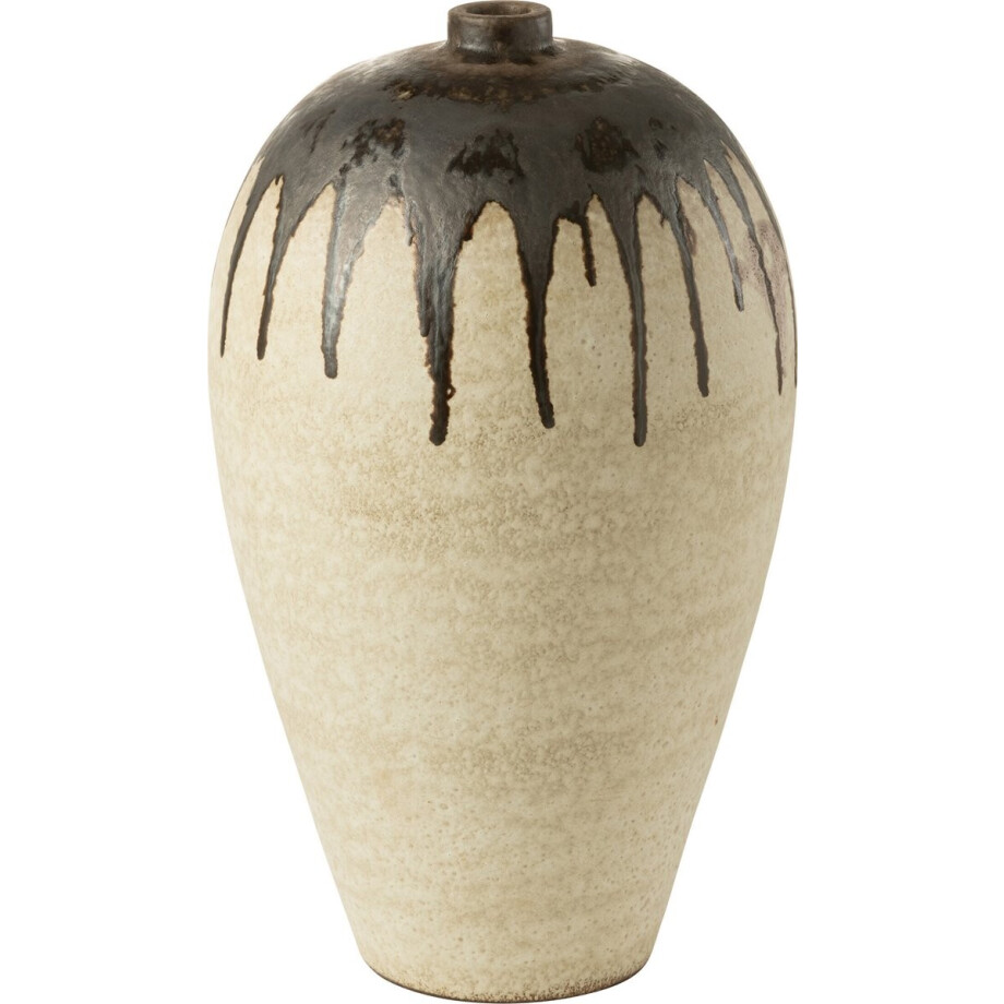 J-Line vaas Lombok - keramiek - beige/bruin - small - 56 cm hoog afbeelding 1