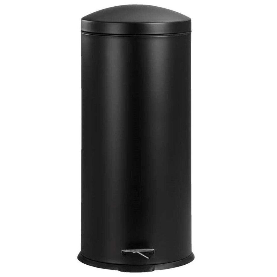 Leen Bakker - Pedaalemmer Pedro 30l - 67,5xØ30,5 Cm - Metaal - Zwart - B67.5 Cm afbeelding 1