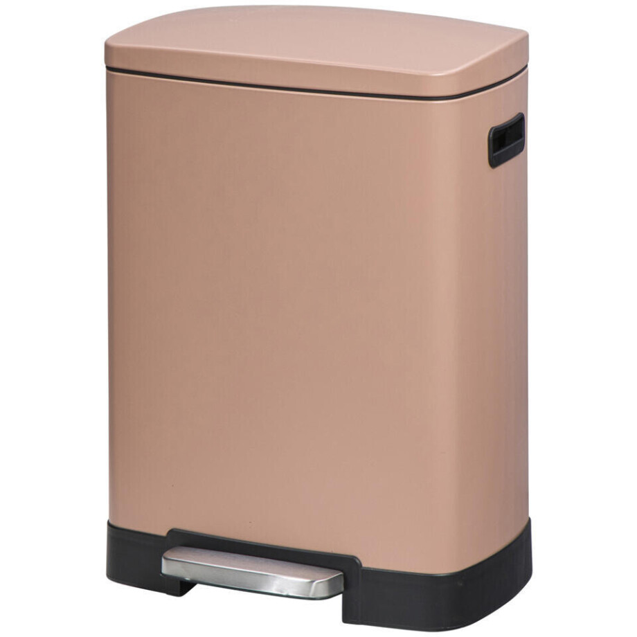 Leen Bakker - Pedaalemmer Paco - - 25L+15L - Metaal - Roze - 39x47.5x64.5 Cm afbeelding 1