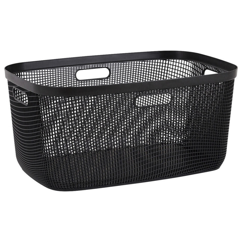 Leen Bakker - Wasmand Mesh Antraciet - 45L - Polypropyleen - Grijs - 39x59x27 Cm afbeelding 1